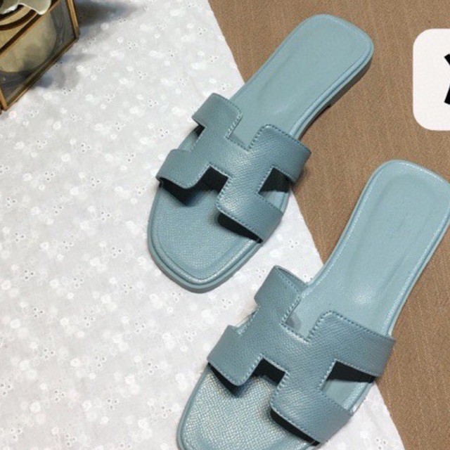 Dép thời trang Hermes HM da thật cao cấp nhiều màu