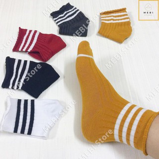 (Ảnh thật 100%)Tất nam, tất nữ - Set 5 đôi tất vớ kẻ cổ ngắn phong cách hàn quốc