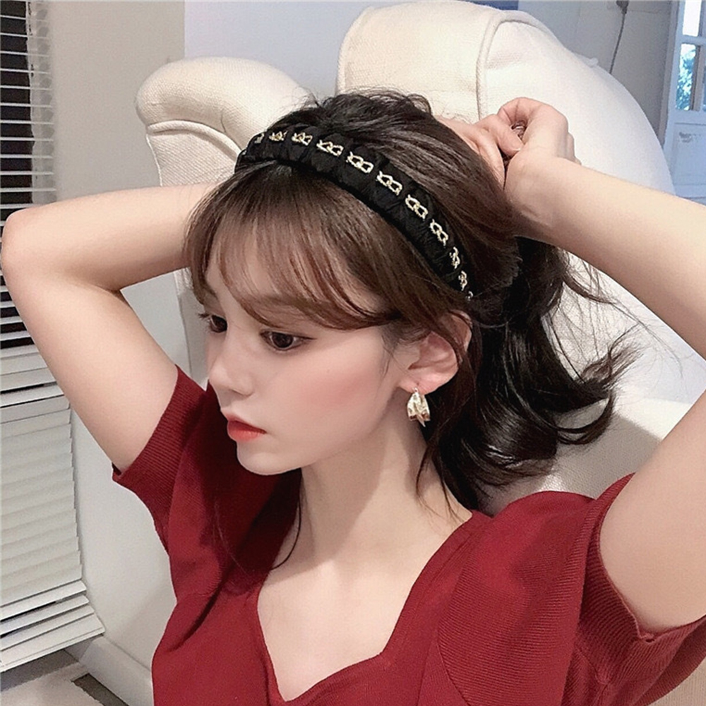 FORBETTER Headwear Chain Headband Fashion Women Turban Hair Accessories Knotted Women Braided Korean Metal Chain Vintage Head Hoop