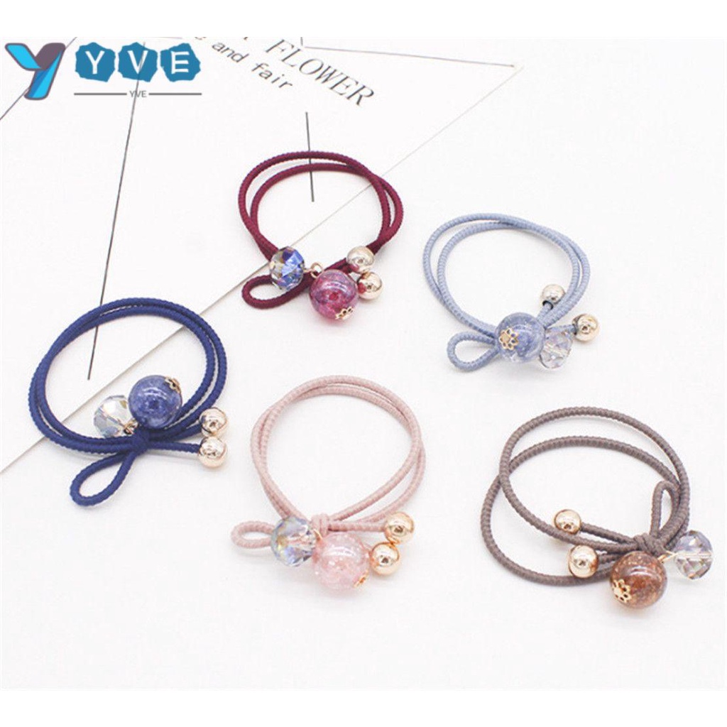 Dây buộc tóc co giãn bằng acrylic màu kẹo dễ thương tiện lợi cho nữ