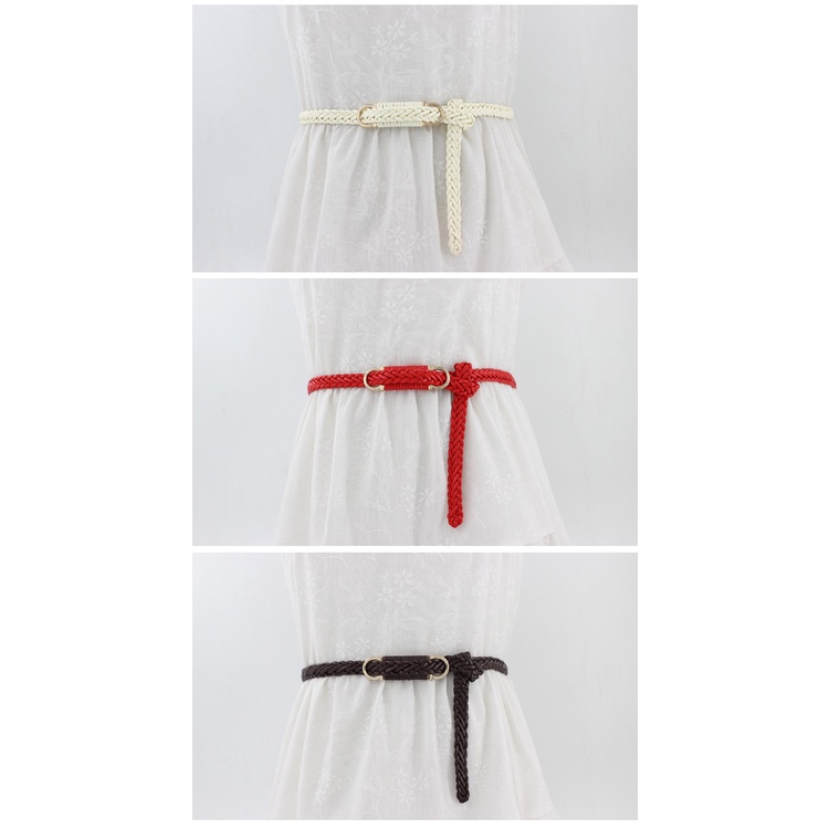 Thắt lưng da tết bản nhỏ xinh xắn kiểu dáng vintage TTL182