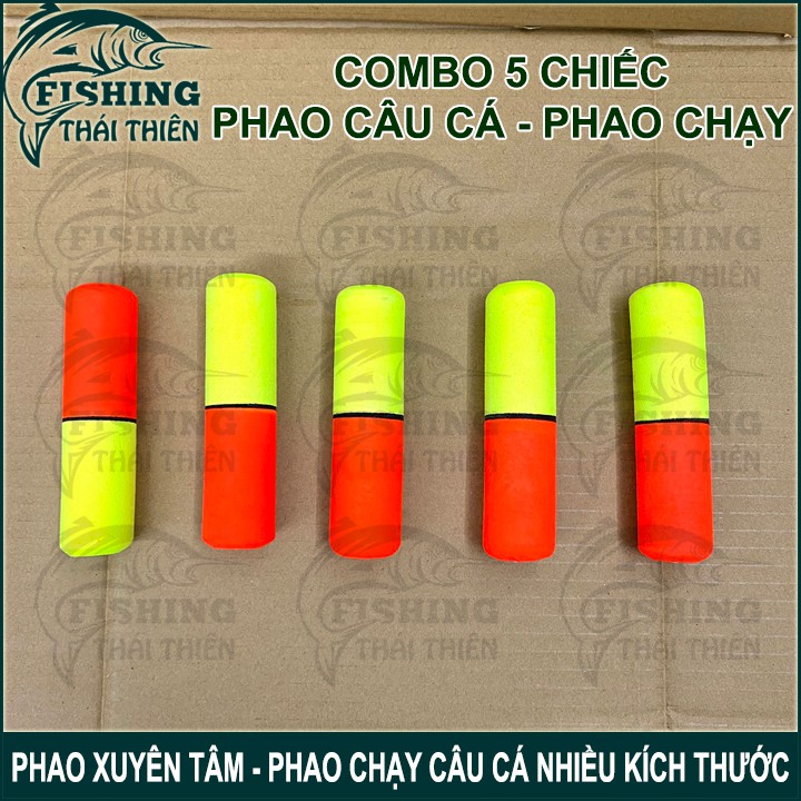 Phao câu cá, phao chạy phao xuyên tâm bằng mút xốp nhiều kích thước