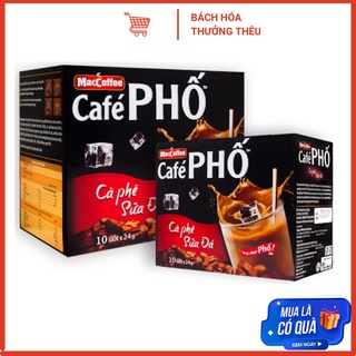 Cà phê Phố Sữa Đá/đen đá hộp 10 gói x 24g