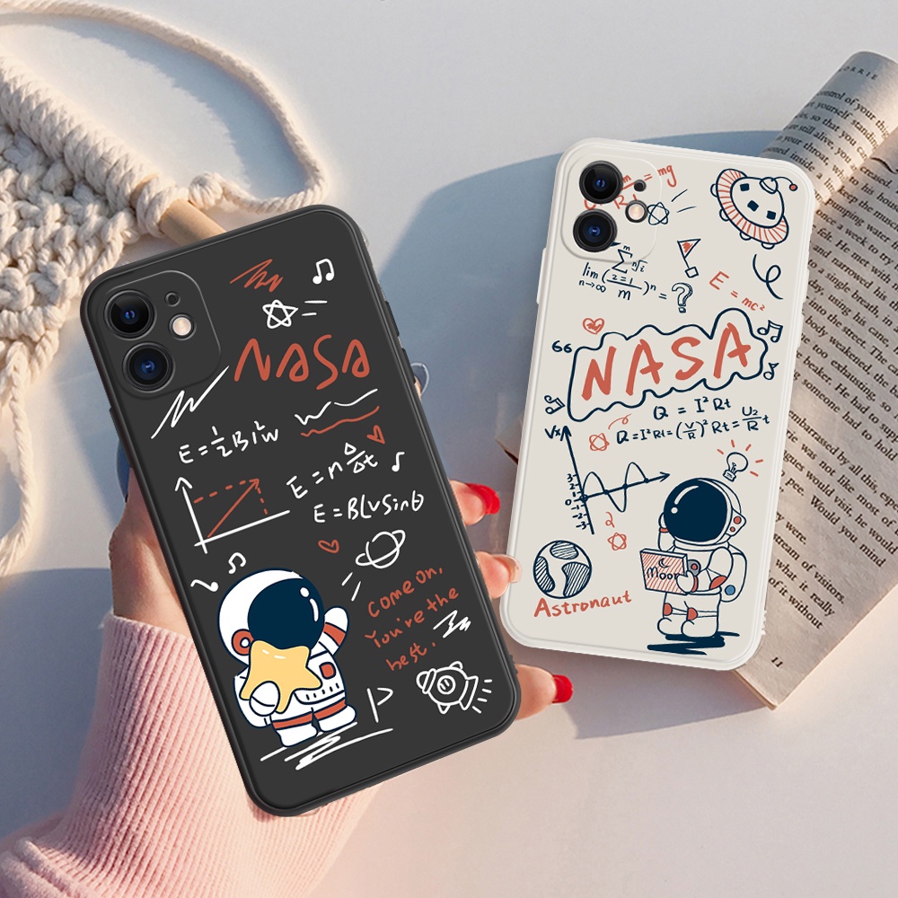 Cartoon astronaut Ốp điện thoại H04 họa tiết hình phi hành gia NASA cho REDMI NOTE 7 8 9 9T PRO MAX REDMI 10 10S 4G PRO MAX REDMI 9 9A