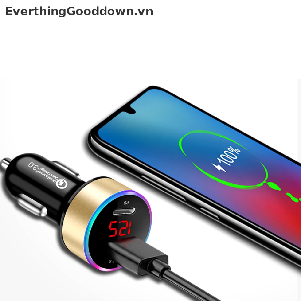 Tẩu Sạc Điện Thoại USB Kép 4.8A Bằng Kim Loại Cho Xe Hơi