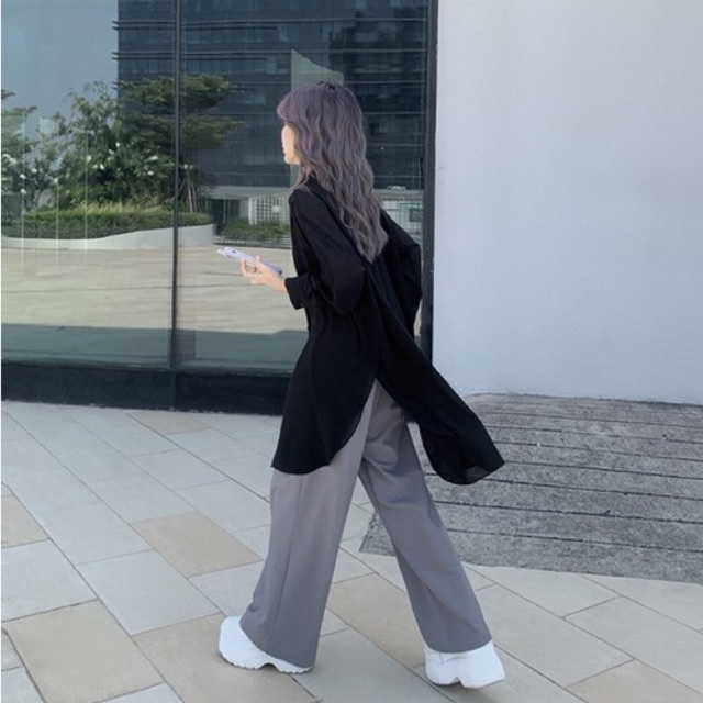 Quần Nieyo Trouser Xám/Đen