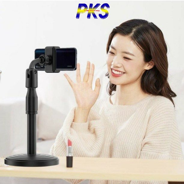 Giá Đỡ Điện Thoại Để Bàn Livestream - Tăng Giảm Chiều Cao Xoay 360 Độ Loại Đế Nặng - Điều Chỉnh Ngang Dọc