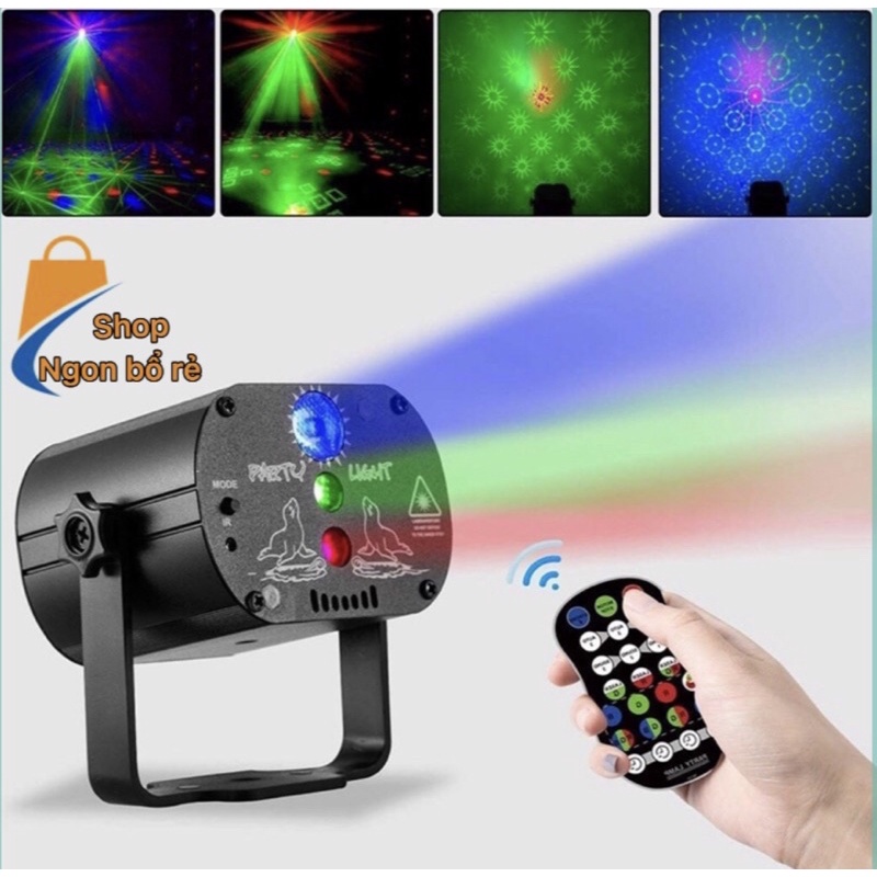 Đèn laser Cảm biến theo nhạc/ 64 hiệu ứng/ 4 chế độ chớp sân khấu / ánh sáng laser cực phẩm chớp theo diệu nhạc