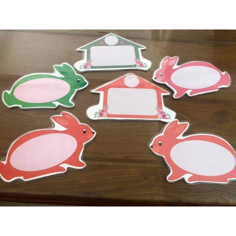 Bộ trò chơi tìm nhà cho thỏ ( 1 cặp gồm 1 nhà+1 thỏ) ép plastic sẵn nam châm gắn bảng từ