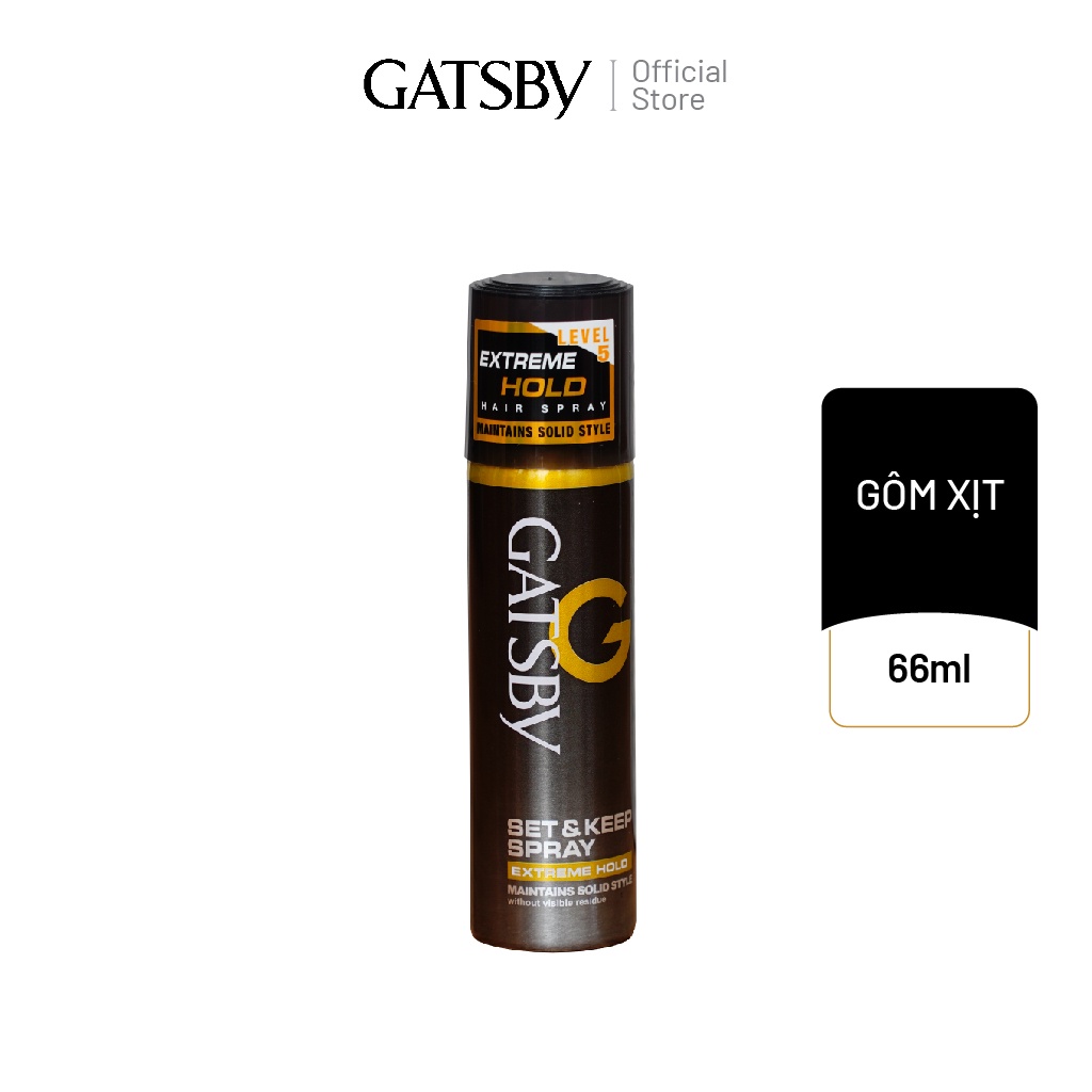 Gôm xịt tạo kiểu tóc GATSBY Set &amp; Keep Spray Extreme Hold 66ml/chai