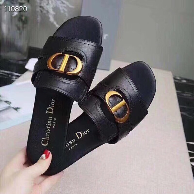 Dép hè quai da cao cấp chữ CD