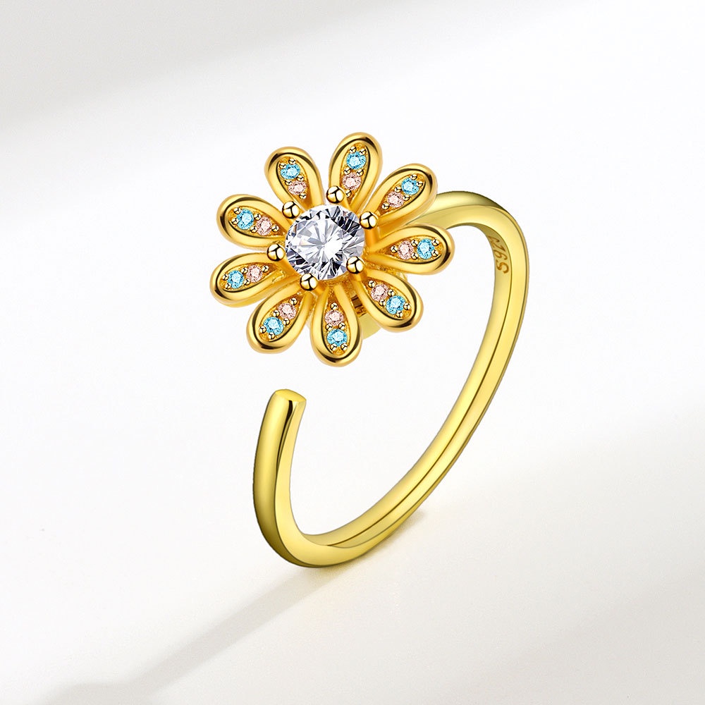 Nhẫn Hở Hình Hoa Cúc Có Thể Điều Chỉnh Kích Cỡ Chất Lượng Cao