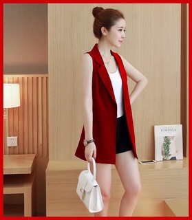 Áo Khoác Form Dài Cổ Vest Hina