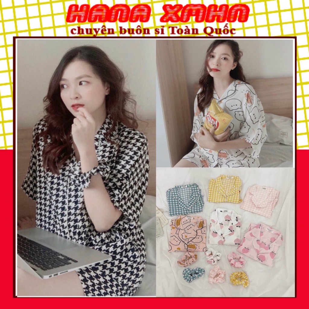 【Giảm giá thần tốc】 [QUÀ TẶNG DÂY BUỘC TÓC HOA CÚC BẠN NHÉ] BỘ MẶC NHÀ PIJAMA, BỘ ĐỒ LỤA HÀNG XỊN MẶC ĐI CHƠI HAY Ở NHÀ