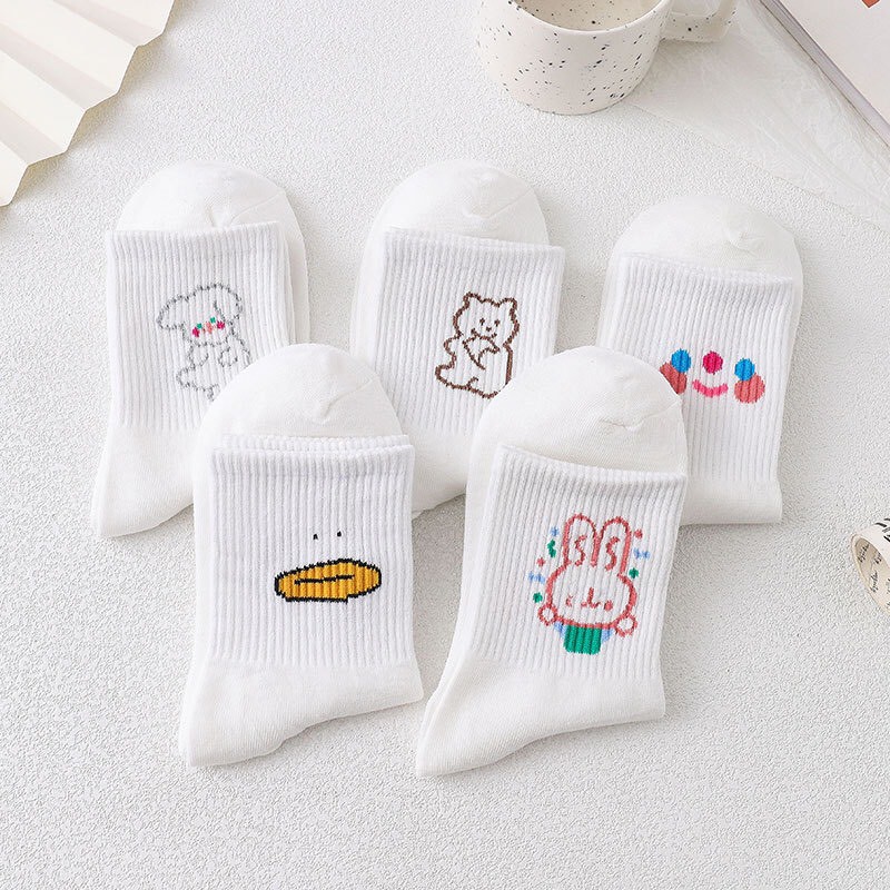 Tất cổ cao, Vớ cổ cao nữ họa tiết dễ thương vải co giãn thời trang unisex