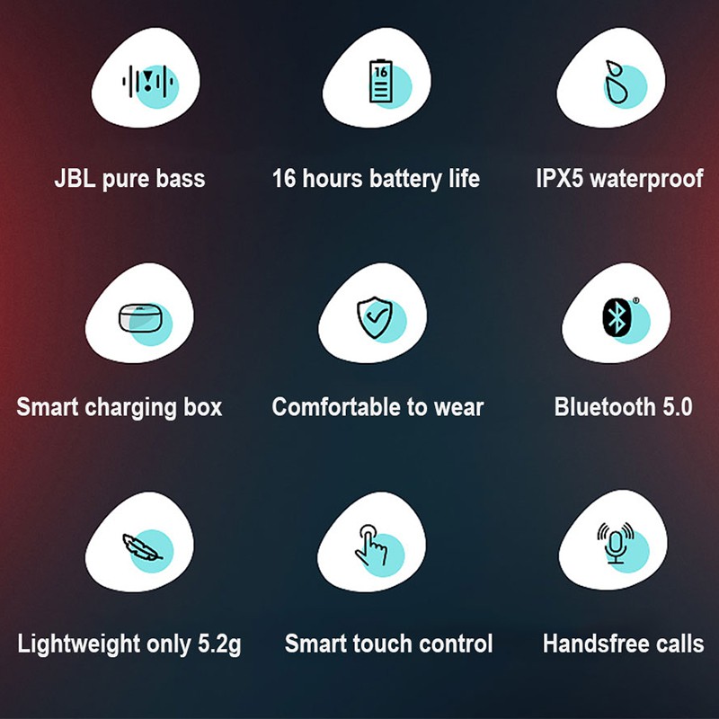 T280 TWS Wireless Bluetooth Earphone Sports Earbuds Bass Headphones Waterproof Headset Boombox Charging Case