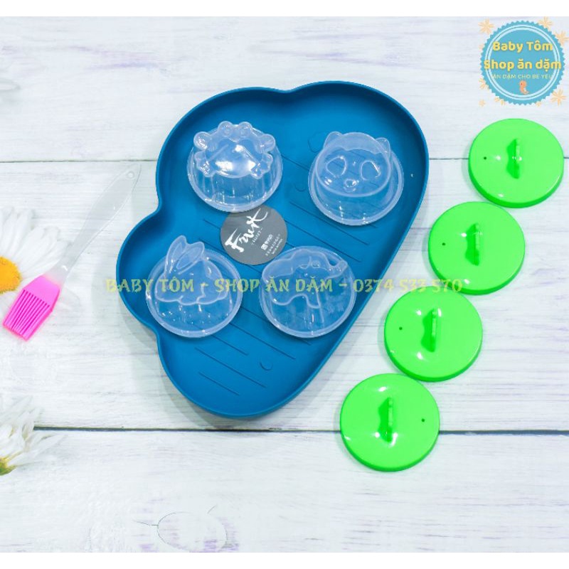 Khuôn hấp trứng, Khuôn hấp bánh hình thú cho bé ăn dặm NPP Baby Tôm