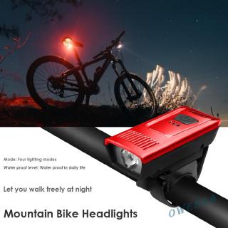 Đèn pha gắn phía trước xe đạp có thể sạc lại cổng USB 55 lumens 4 chế độ