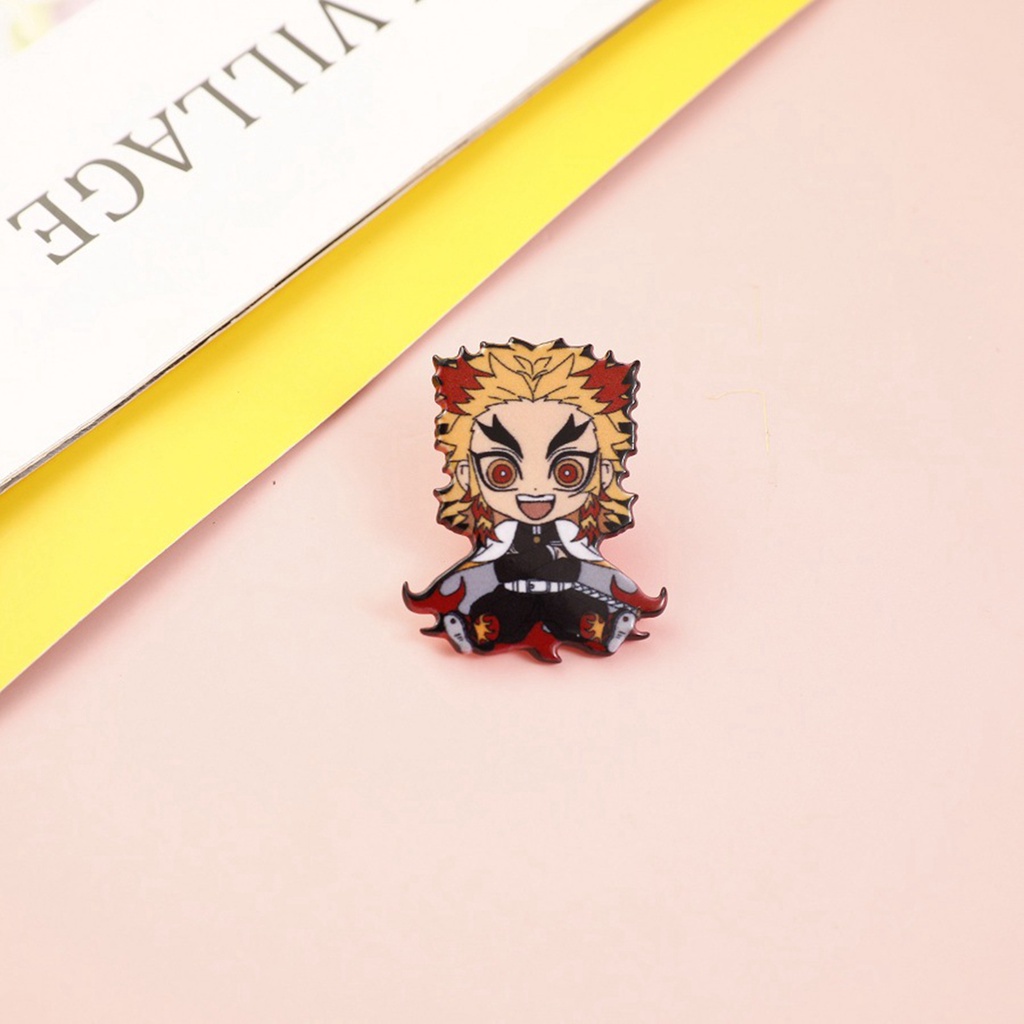 Huy hiệu cài áo họa tiết hoạt hình Kimetsu No Yaiba dễ thương