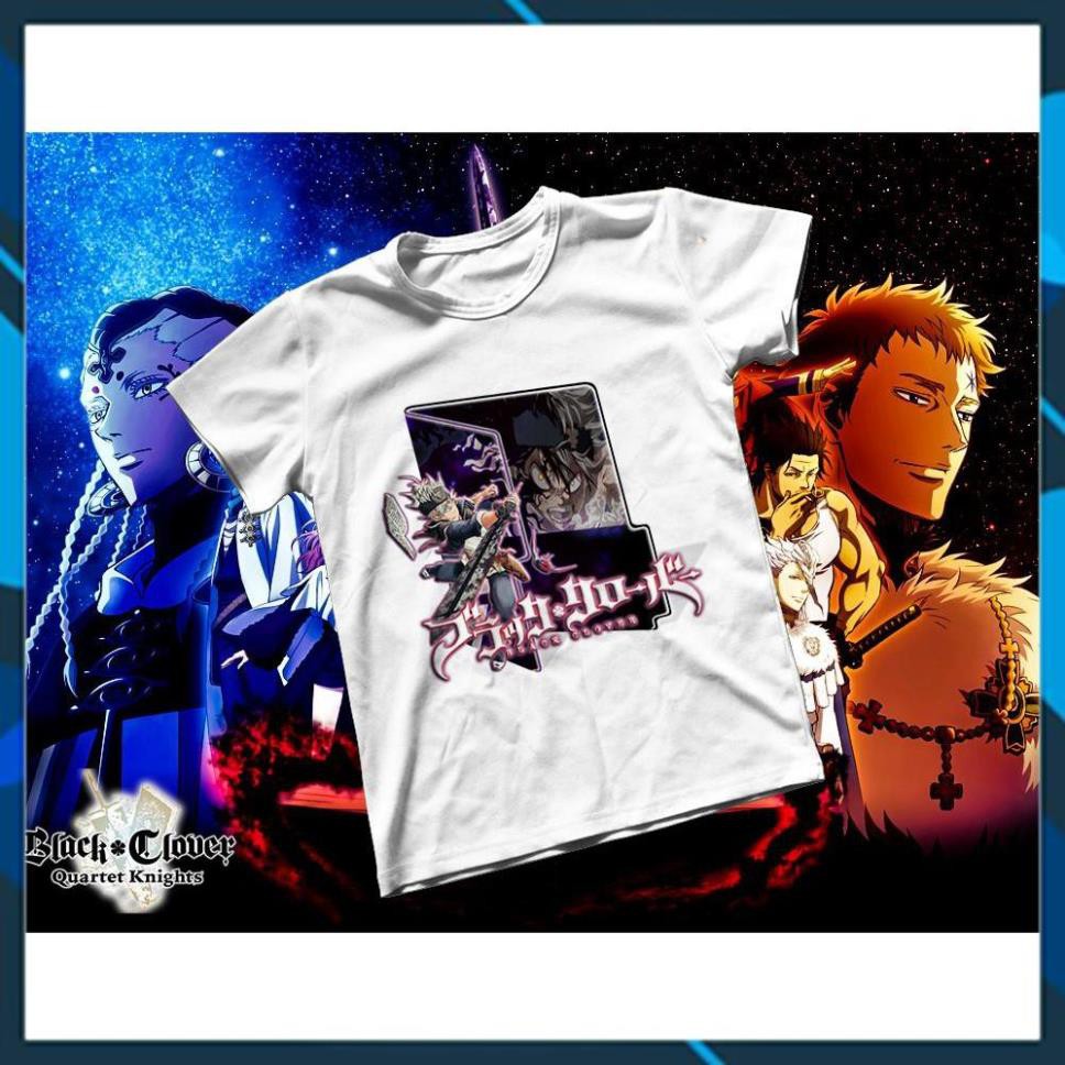 (SALE 50%) Áo thun Cotton Unisex - Anime - Black Clover - Logo black clover