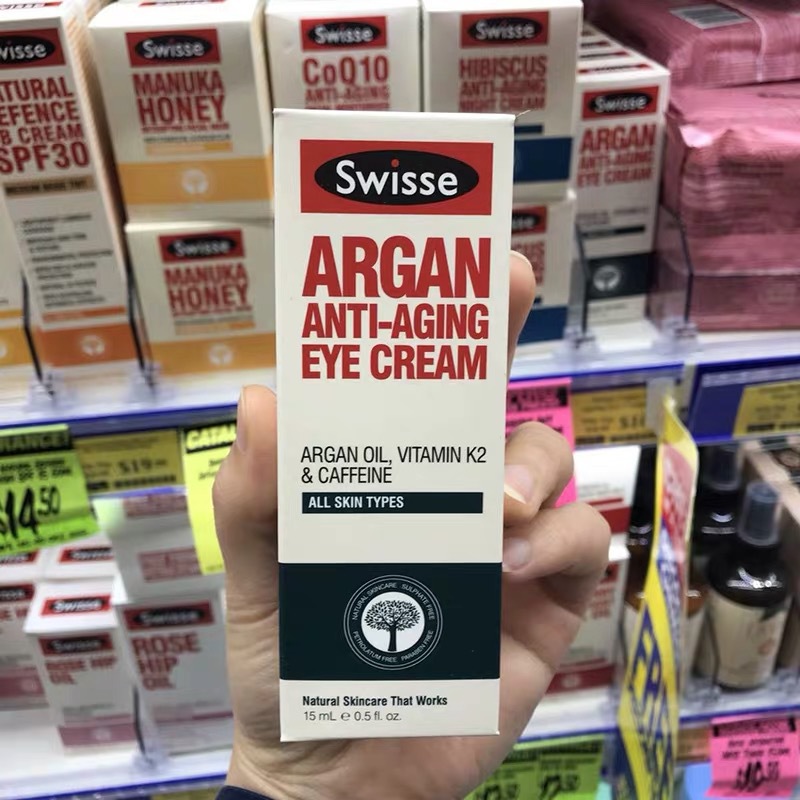[Hàng mới về] Kem dưỡng mắt Swisse chứa dầu argan chống lão hóa làm mờ nếp nhăn cải thiện quầng thâm và làm săn chắc da