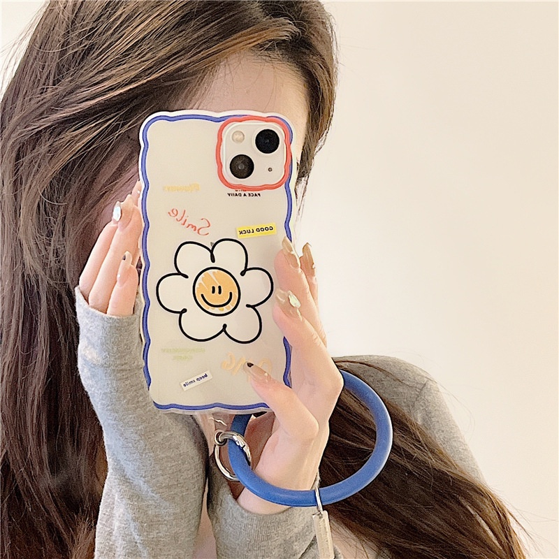 Ốp lưng iphone Ốp Điện Thoại Silicon Họa Tiết Mặt Cười Có Dây Đeo Cho Apple Iphone 13Pro 11 / 12 14pro 14pro # 14 Dinuo case