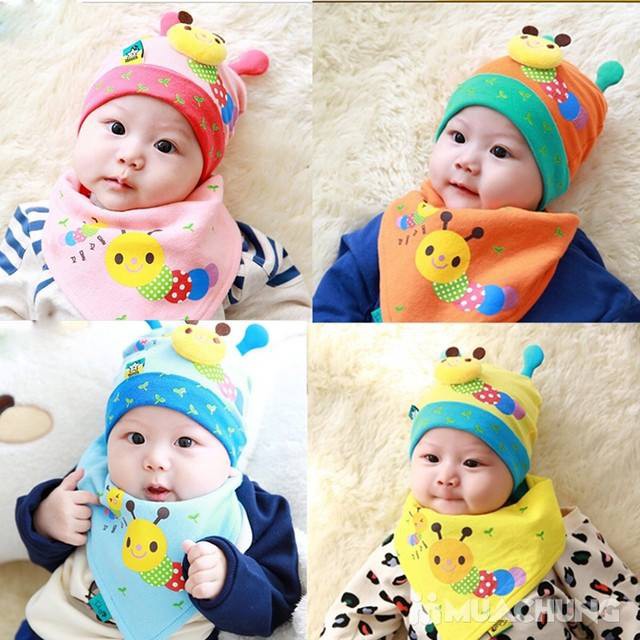 Bộ Sét Mũ Khăn Yếm Cho Bé Từ 1 đến 3 Tuổi