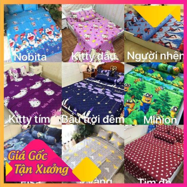 (HÀNG HÓT) Bộ chăn ga gối hè đủ bộ ( 5 món)