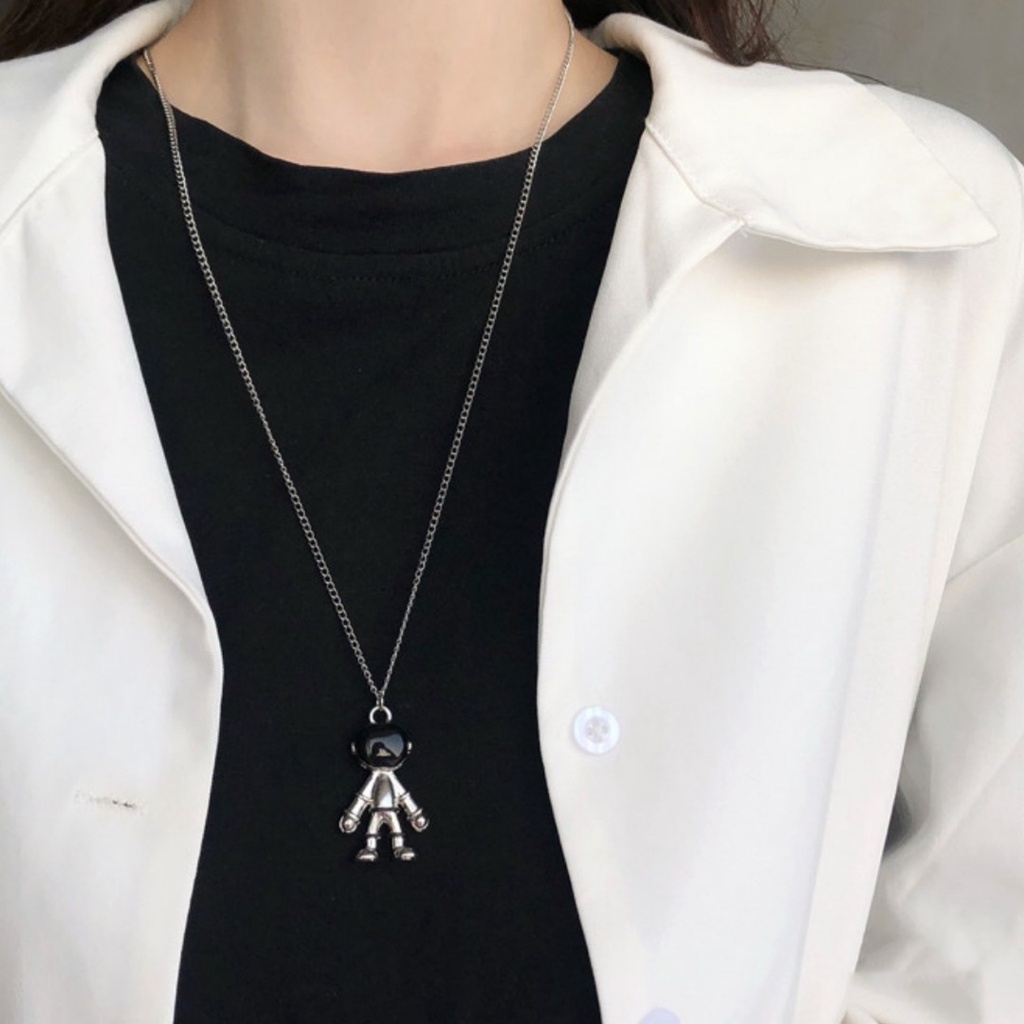Dây Chuyền Nam Phi Hành Gia Kuu Clothes Màu Bạc Đẹp Cao Cấp - Vòng Cổ Nam Chất Liệu Titan