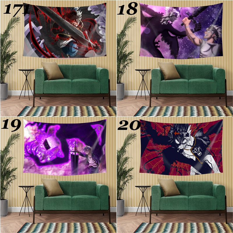 Thảm Treo Tường Trang Trí In Hình Anime Black Clover Bằng Polyester