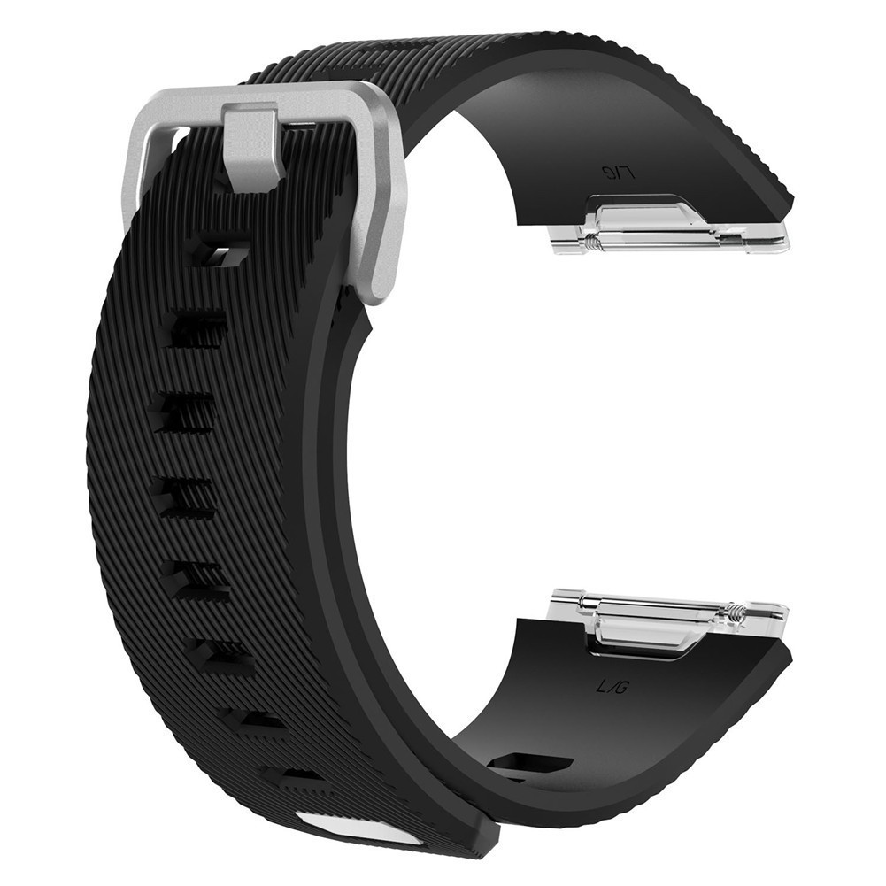 MI-Premium Soft Silicone Replacement Sports Strap Striped Fitbit Ionic Smart Watch (Free Size)