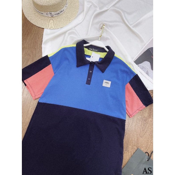 Váy cotton phối màu