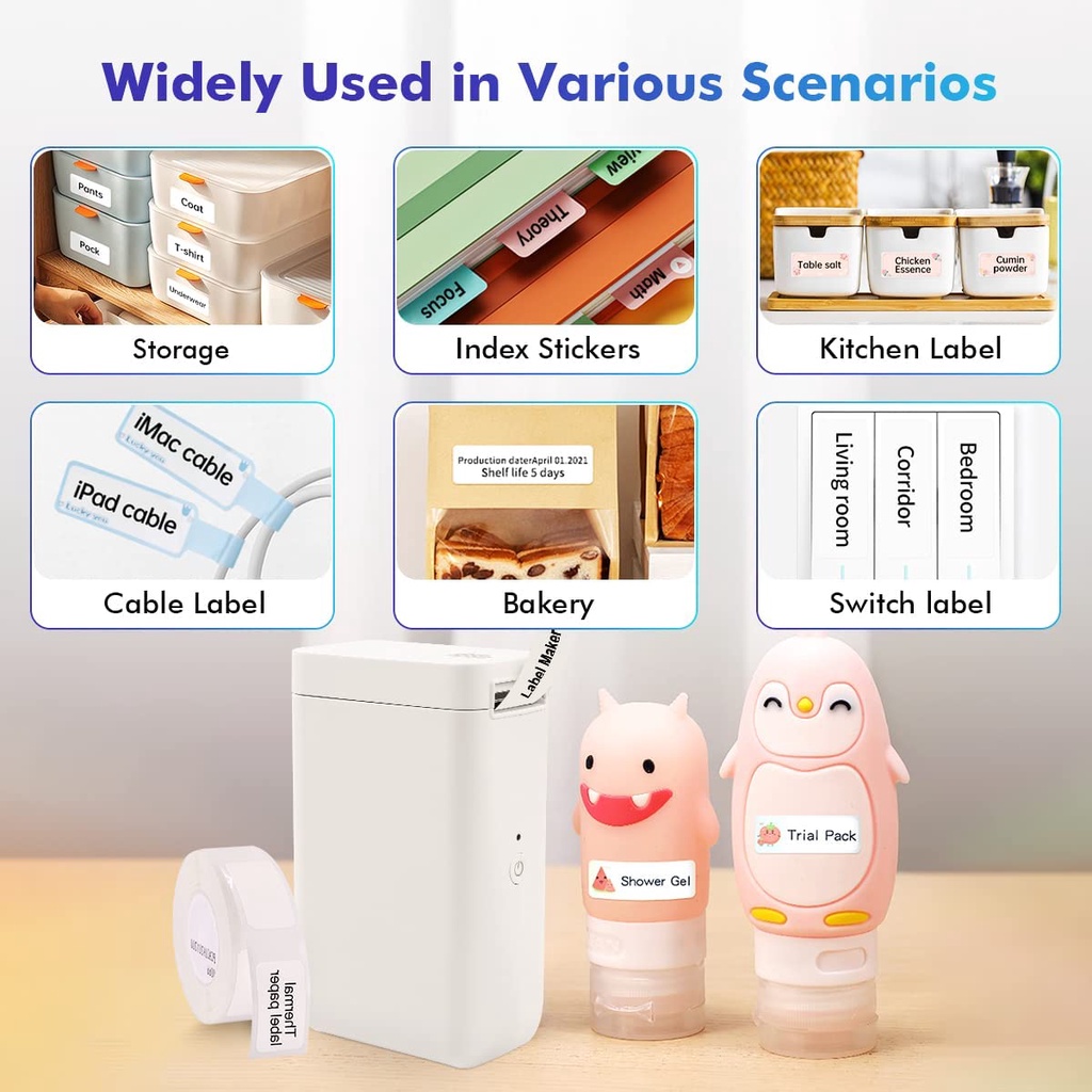 Bộ máy không dây và cuộn nhãn dán Niimbot D101 không mực in nhiệt (có bán lẻ)