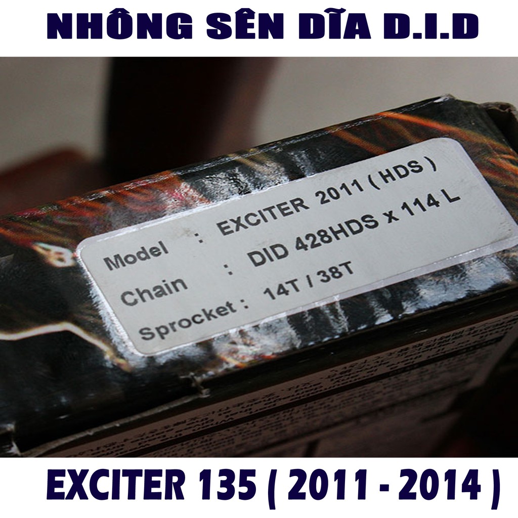 Nhông sên dĩa Exciter 135 Côn tay 2011 - 2014 Sên đen 10ly Thái Lan