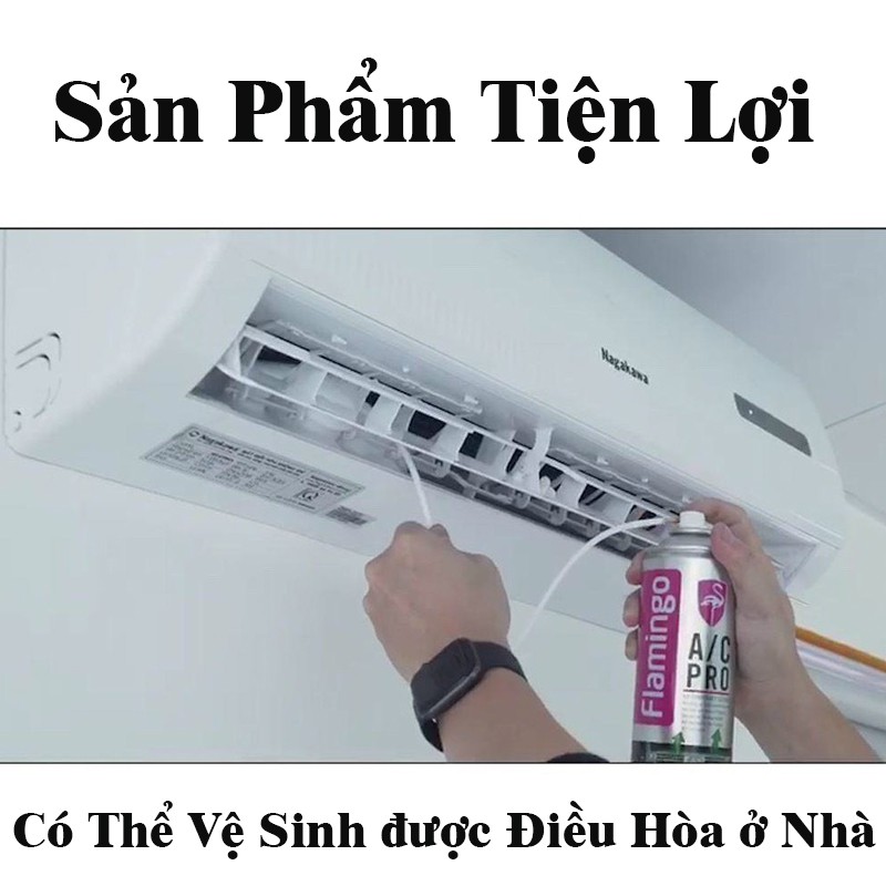 Chai Xịt Bọt Vệ Sinh Flamingo - Vệ Sinh Khe Cửa Gió Điều Hòa Ô Tô