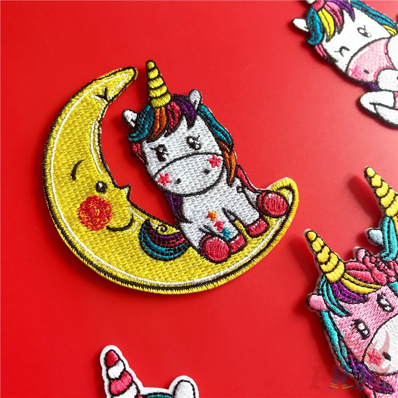 ☸ Animals：Rainbow Unicorns Iron-on Patch ☸ 1Pc Diy Sew on Iron on Badges Patches（Unicorn - Series 04）