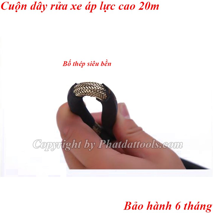 Dây rửa xe cao áp 20m đen 22x22