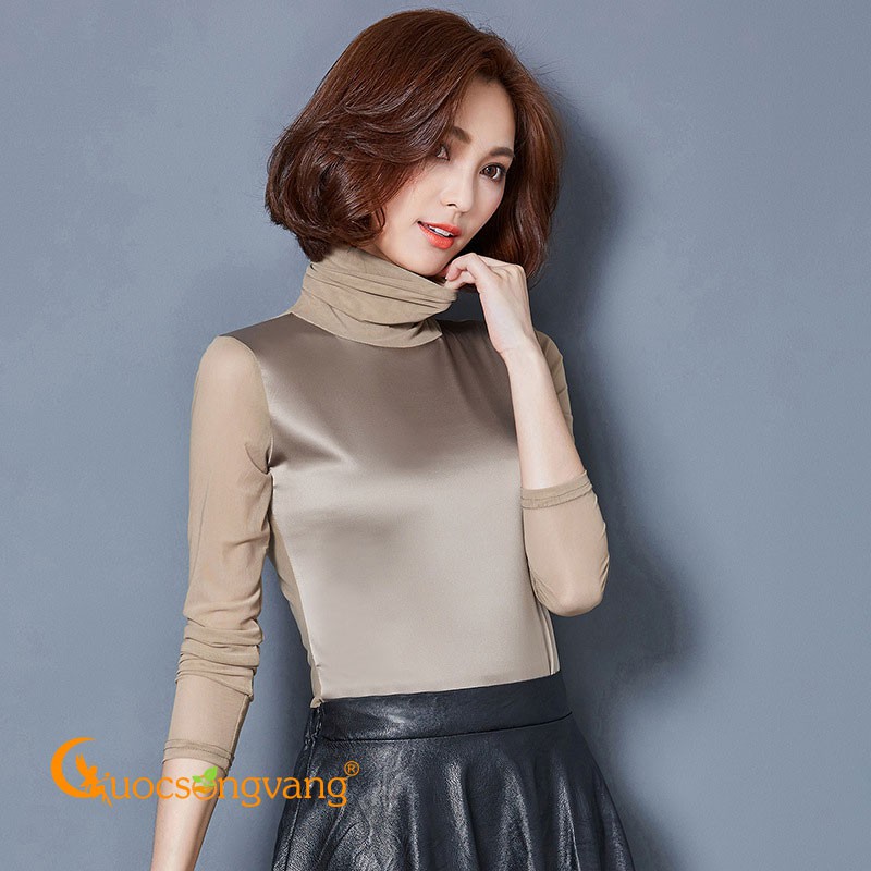 Áo kiểu nữ dài tay áo nữ cổ lọ dáng ôm GLA249 Cuocsongvang