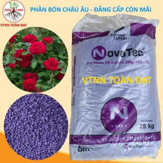 Phân Bón NPK NOVATEC Premium 15-3-20+TE 1kg), Nhập khẩu Đức, Phân tím Đức dùng kali trắng giúp dưỡng hoa nuôi trái