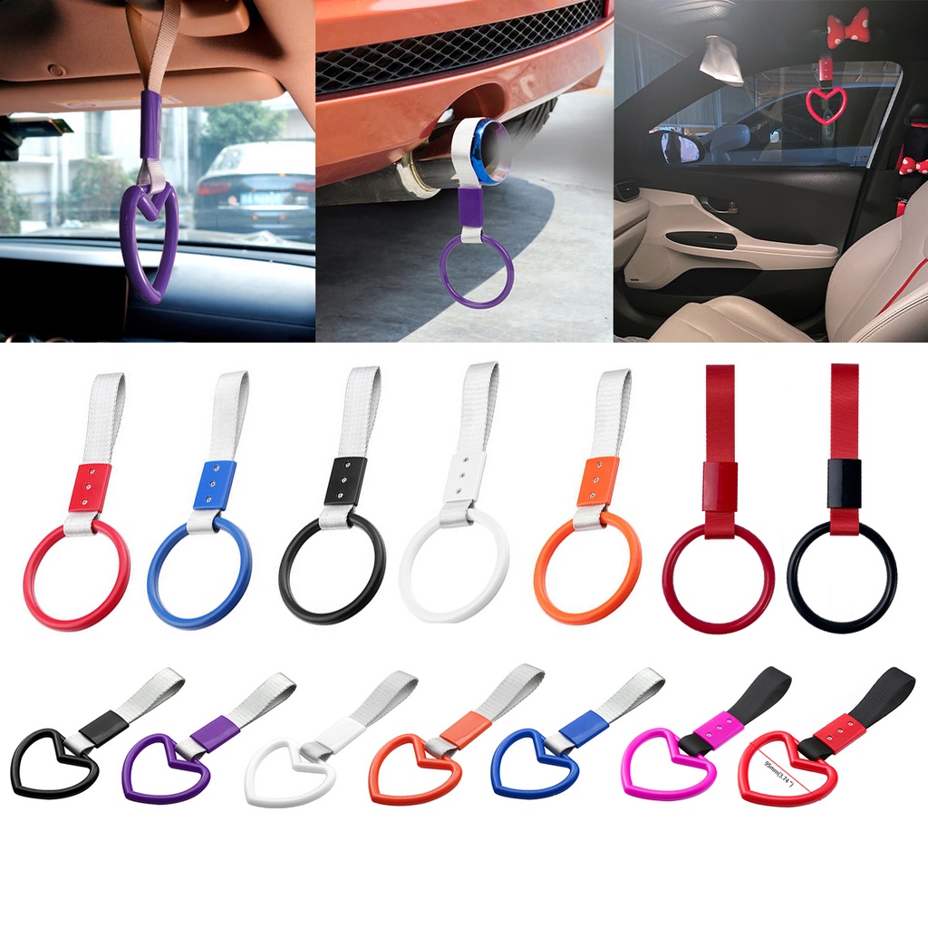 Nội thất ô tô Vòng kéo Xe điện ngầm Xe buýt Tay cầm Dây đeo Charm Drift JDM TSURIKAWA RING Ô tô phía sau Bộ cản sau Vòng cảnh báo