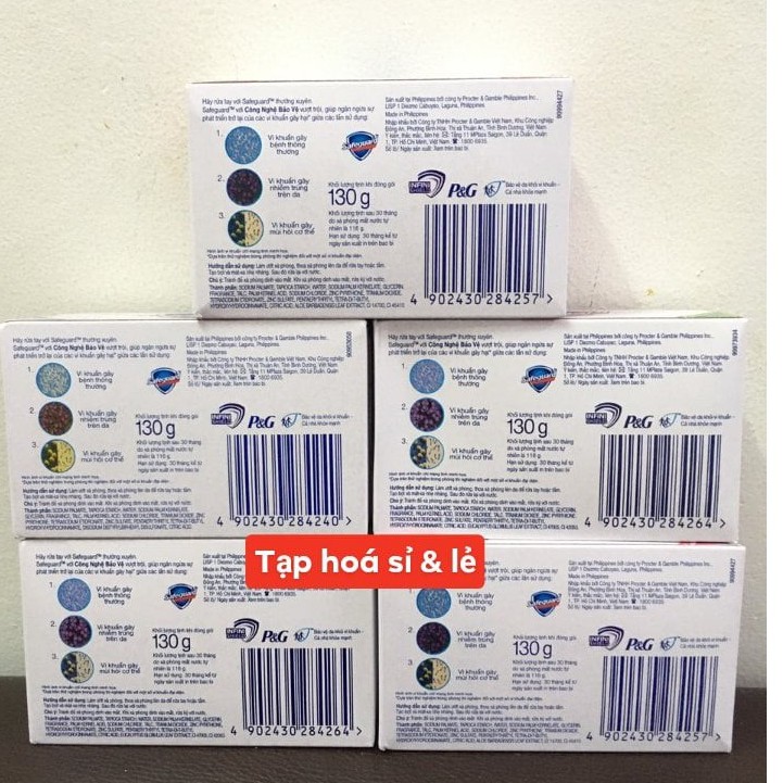 Combo 5 Xà bông cục Safeguard nhiều màu