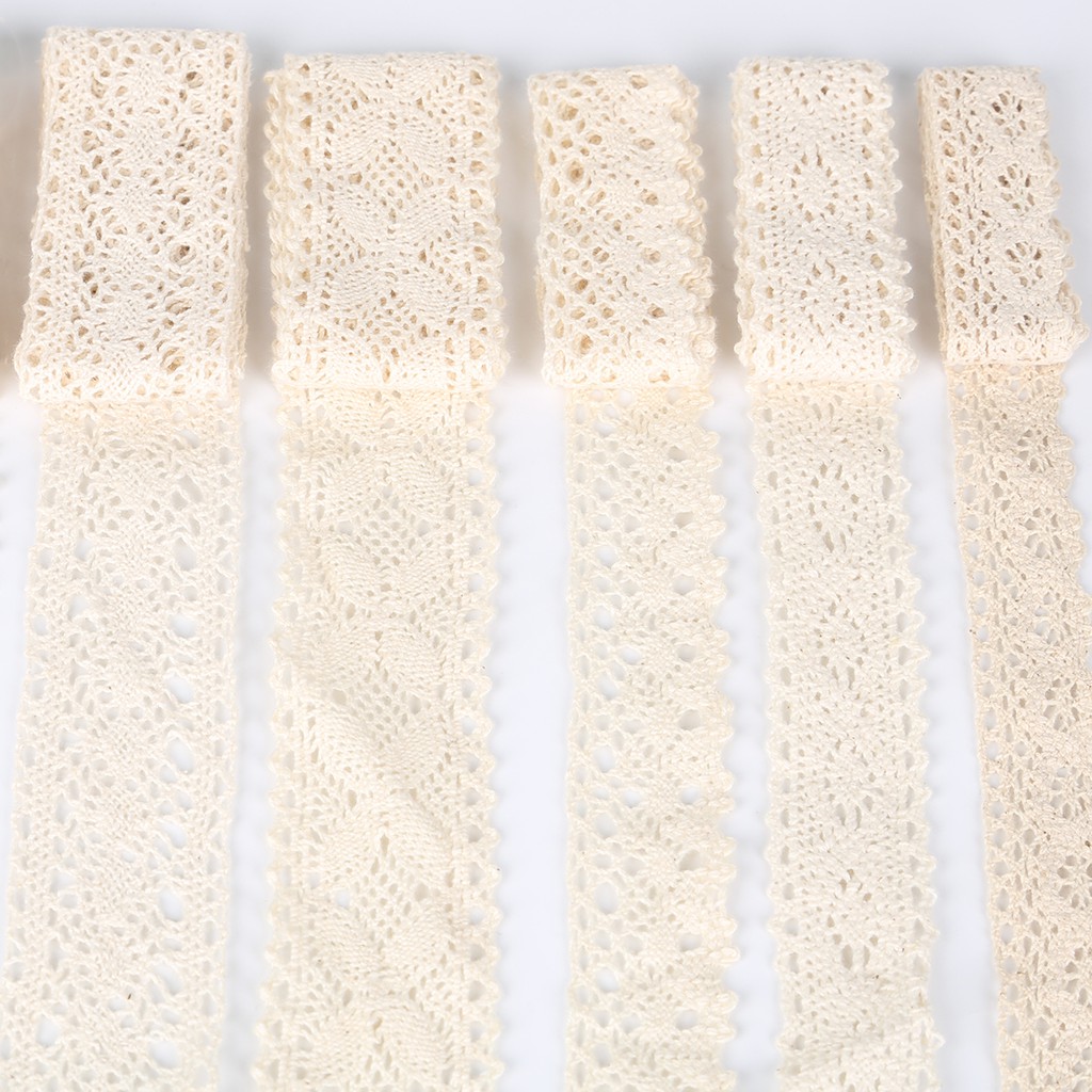 Cuộn dây ren cotton 12mm-60mm 5 yard dùng may vá