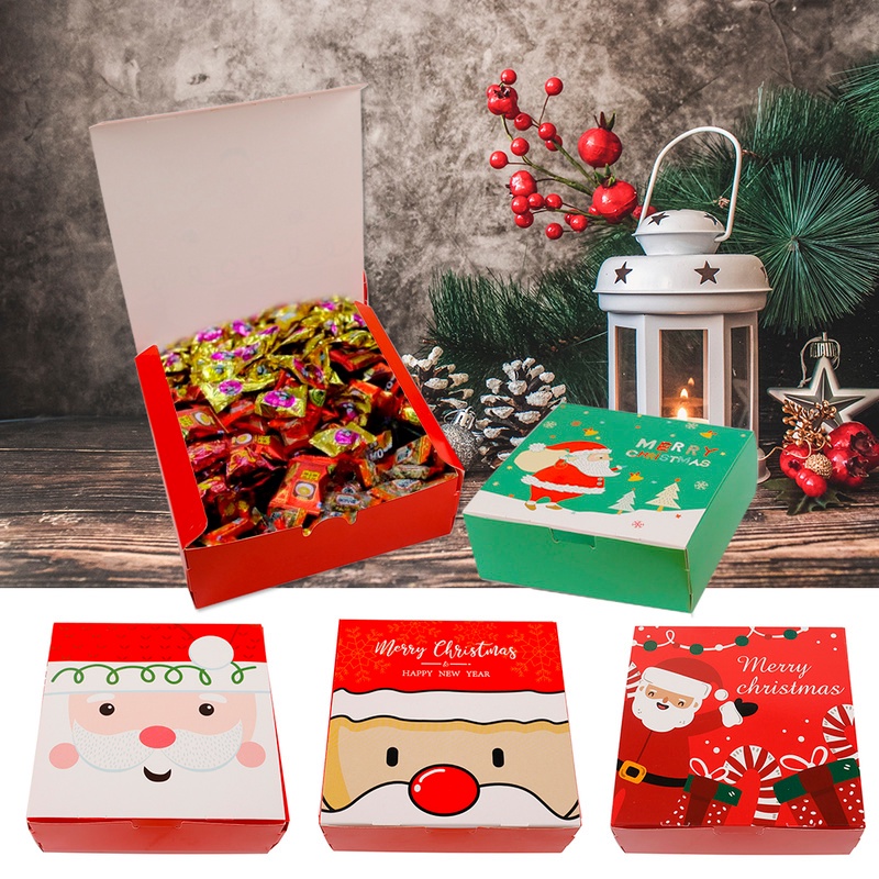 Hộp đựng kẹo hình cuốn sách họa tiết ông già noel