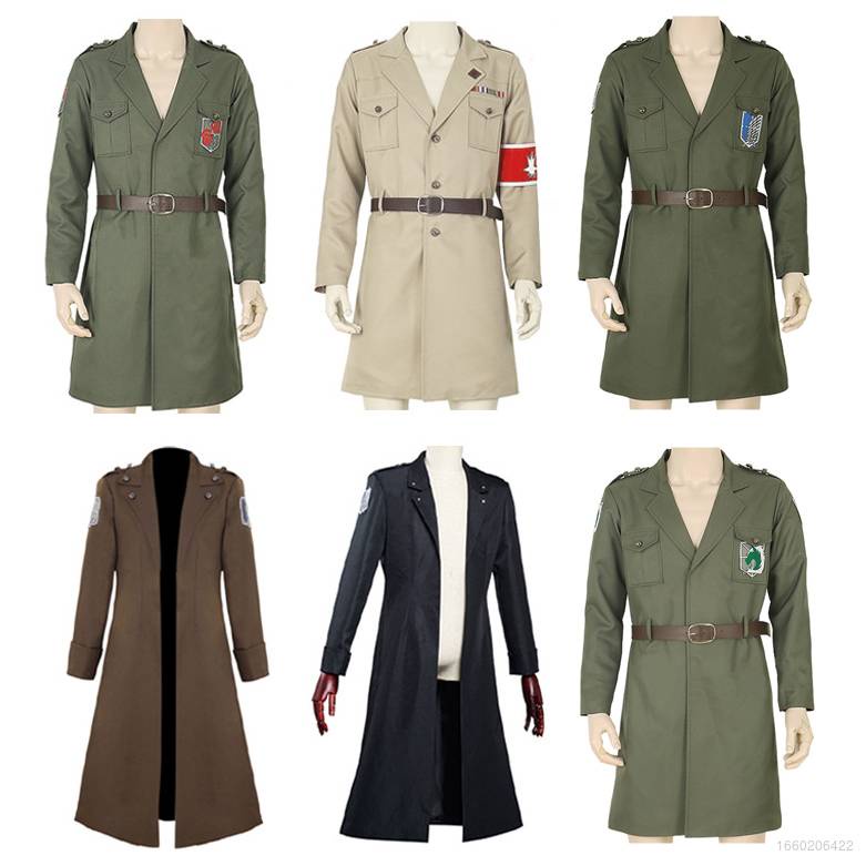 Áo Khoác Tay Dài Hóa Trang Nhân Vật Levi Eren Hanji Phim Attack On Titan