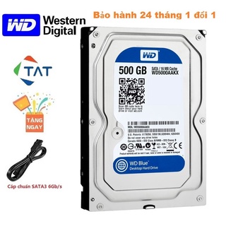 Ổ Cứng HDD WD Blue 500GB 3.5 inch 7200RPM SATA3 6Gb s Bảo hành 24 tháng 1 đổi 1