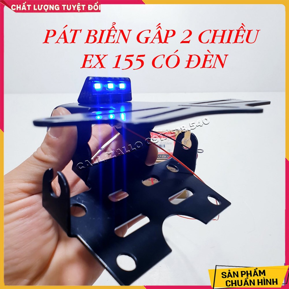 🛵 Pát Biển Số Exciter 155 VVA Gập 2 Chiều Có Đèn Soi Biển Số 🛵