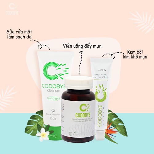 Viên uống Codobye - Ngừa & giảm mụn, giảm nhờn, giảm thâm nám, làm sáng da