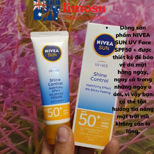 Kem chống nắng Nivea Shine Control SPF 50 UV Face