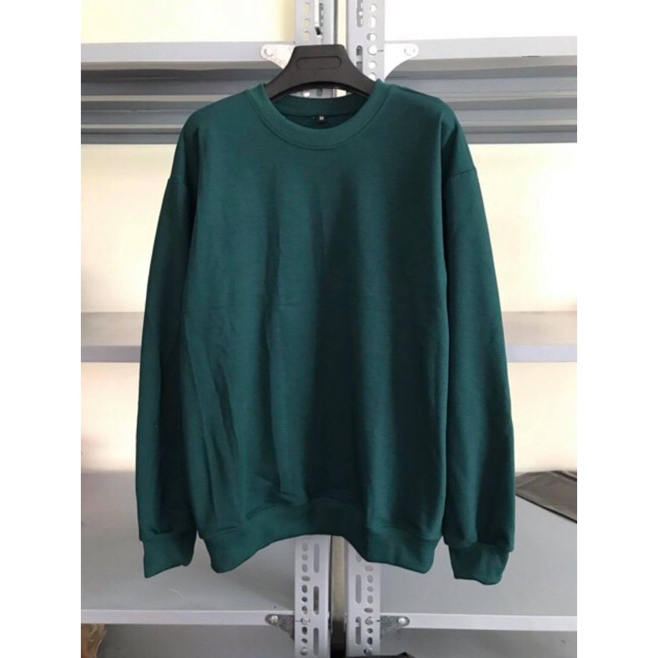 Áo sweater xanh rêu unisex - áo sweaters xanh rêu chất nỉ đẹp cực - sweatshirt xanh lá đậm