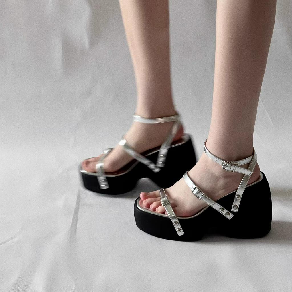 Giày Sandal Đế Xuồng Hở Ngón Quai Chéo Thời Trang Mùa Hè Dành Cho Nữ